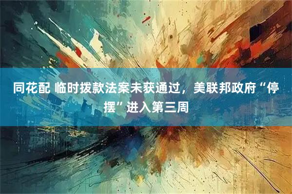 同花配 临时拨款法案未获通过,美联邦政府“停摆”进入第三周